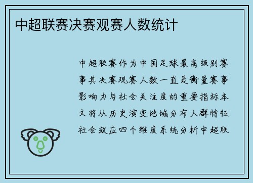 中超联赛决赛观赛人数统计