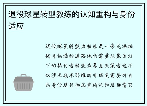 退役球星转型教练的认知重构与身份适应